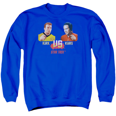 Star Trek/kirk Vs Khan - Adult Crewneck Sweatshirt - Royal Blue
