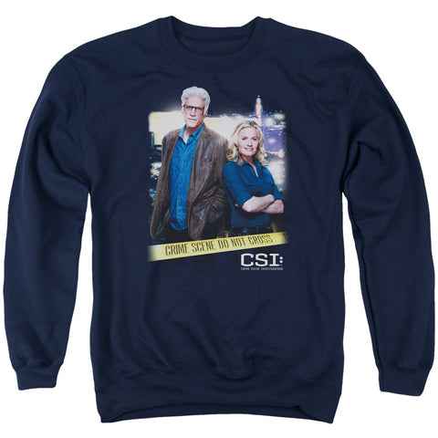 Csi/do Not Cross - Adult Crewneck Sweatshirt - Navy