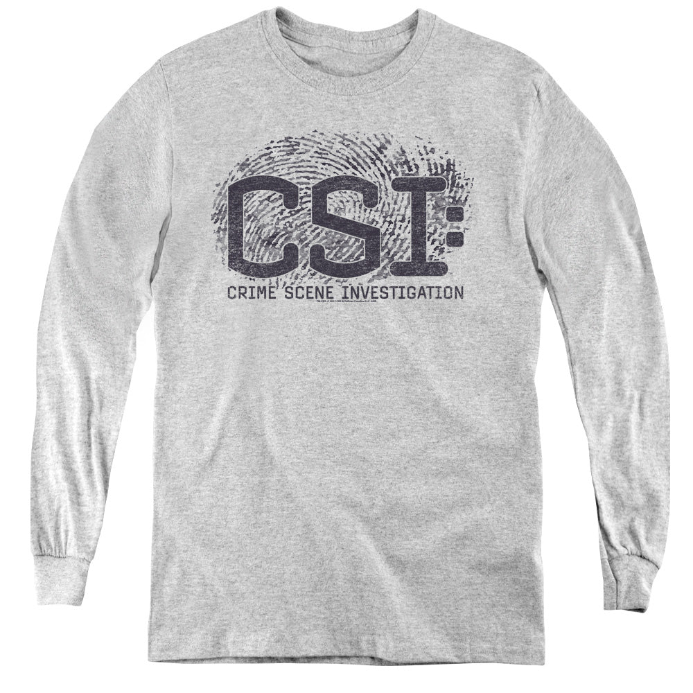 Csi/distressed Logo - Youth Long Sleeve Tee - Athletic Heather