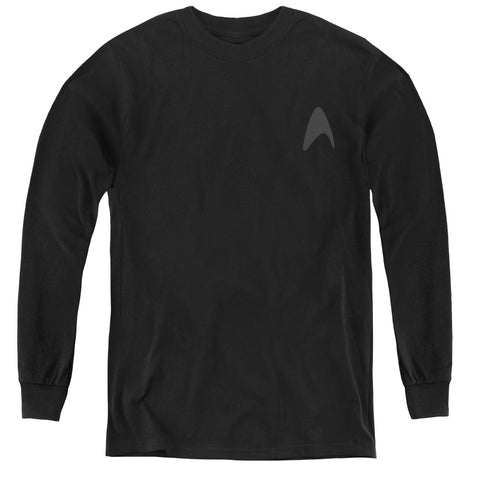 Star Trek/darkness Command Logo - Youth Long Sleeve Tee - Black