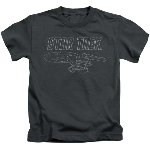 Star Trek/tos Enterprise - S/s Juvenile 18/1 - Charcoal