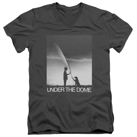 Under The Dome/im Speilburg-s/s Adult V-neck 30/1-charcoal