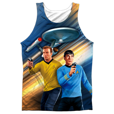 Star Trek/phasers Down-adult 100% Poly Tank Top-white