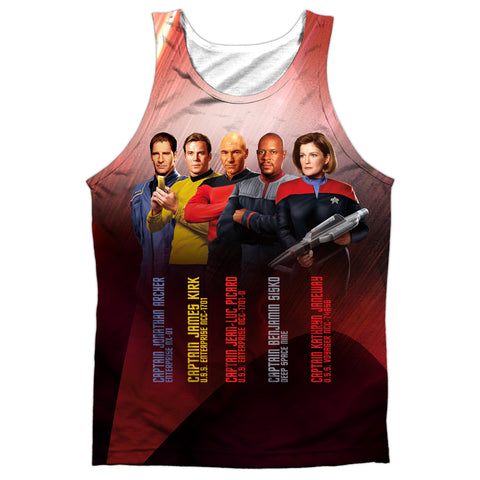 Star Trek/captains-adult 100% Poly Tank Top-white