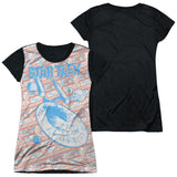 Junior Cap Sleeve 100% Poly Black Back