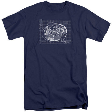 Star Trek/bridge Prints-s/s Adult Tall-navy