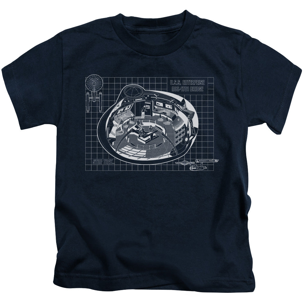 Star Trek/bridge Prints-s/s Juvenile 18/1-navy