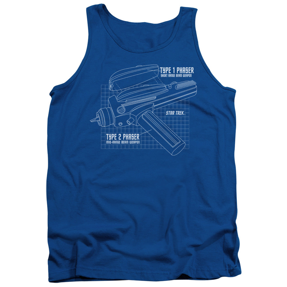 Star Trek/phaser Plans-adult Tank-royal Blue