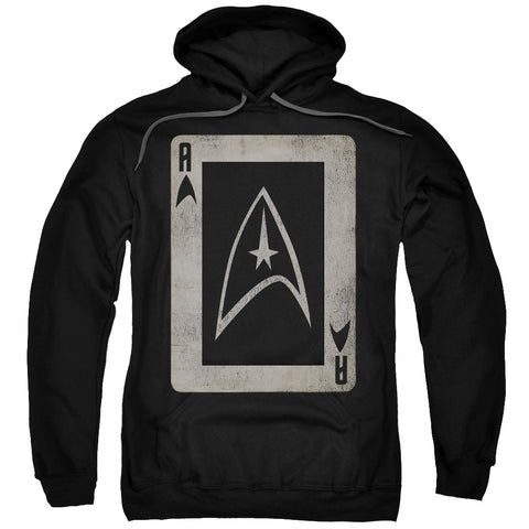 Star Trek/tos Ace-adult Pull-over Hoodie-black