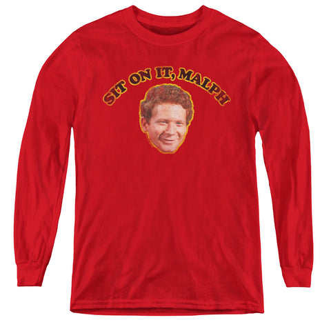 Happy Days/sit On It Malph - Youth Long Sleeve Tee - Red