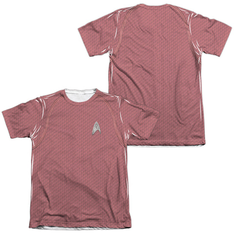 Star Trek/movie Engineering Uniform (front/back Print)-adult Poly/cotton S/s Tee-white