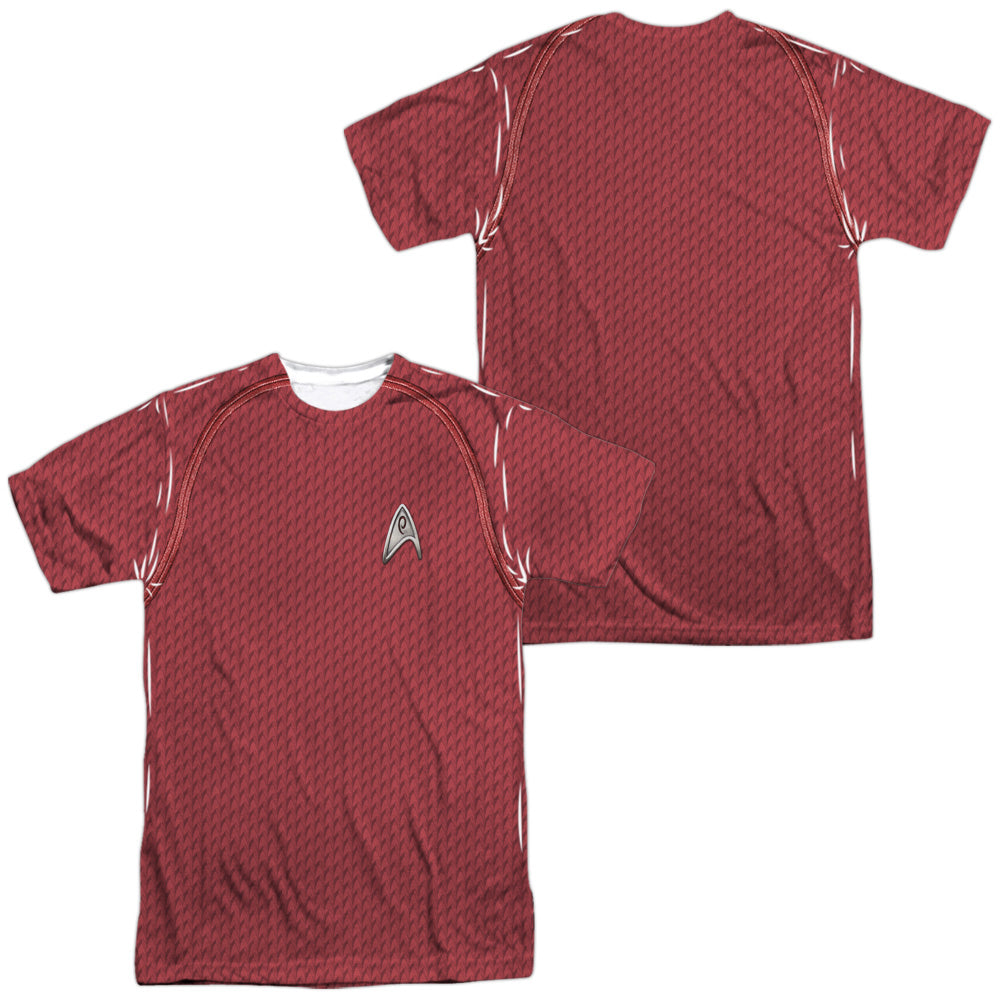 Star Trek/movie Engineering Uniform (front/back Print)-s/s Adult Poly Crew-white