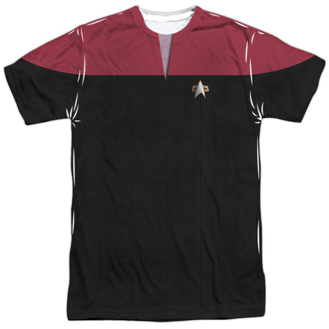 Star Trek/voyager Command Uniform-s/s Adult Poly Crew-white
