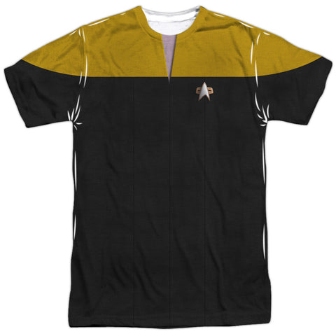 Star Trek/voyager Engineering Uniform-s/s Adult Poly Crew-white