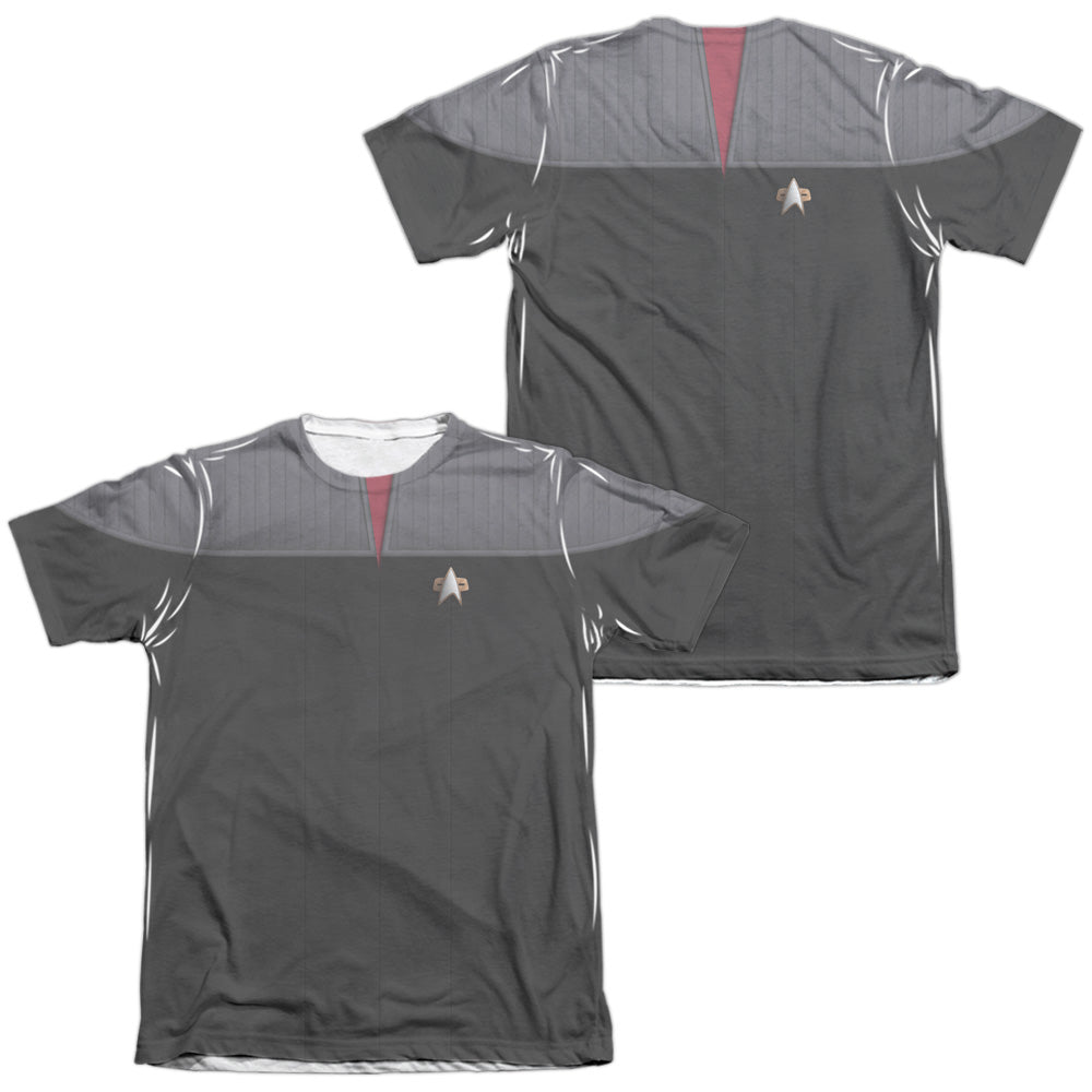 Star Trek/tng Movie Command Uniform (front/back Print)-adult Poly/cotton S/s Tee-white