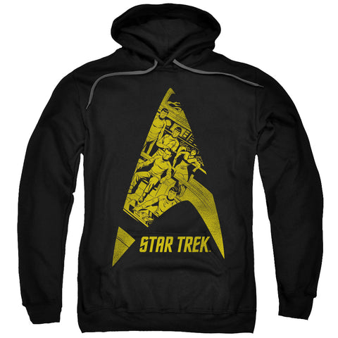 Star Trek/delta Crew-adult Pull-over Hoodie-black