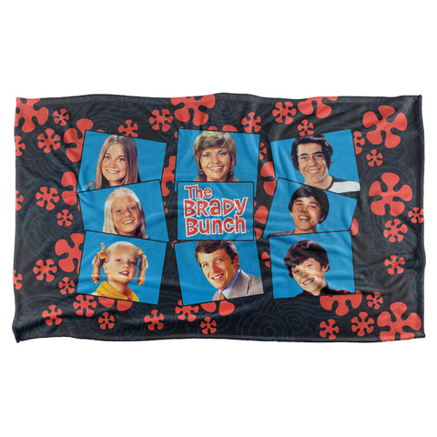 Brady Bunch/squares-silky Touch Blanket-white