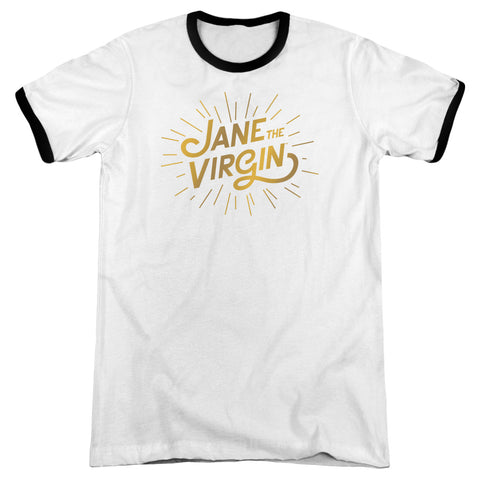 Jane The Virgin/golden Logo - Adult Ringer - White/black