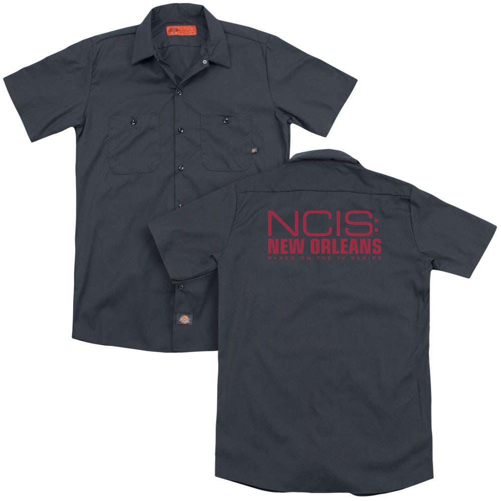 Ncis:new Orleans/logo(back Print) - Adult Work Shirt - Charcoal