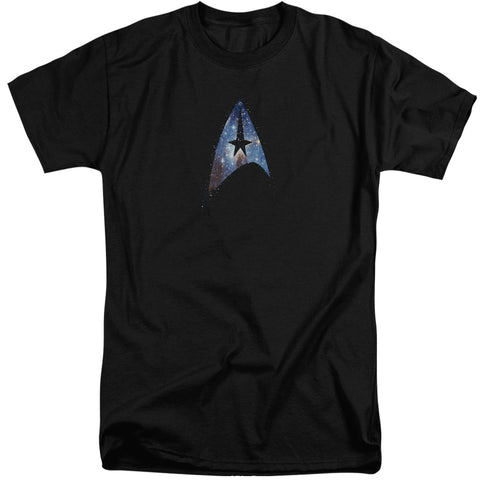 Star Trek/galactic Shield-s/s Adult Tall-black