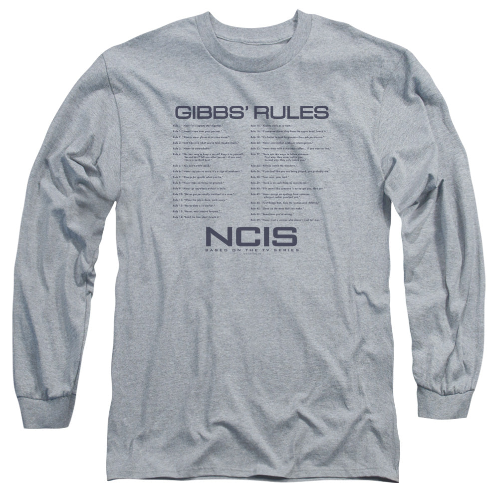 Ncis/gibbs Rules-l/s Adult 18/1-athletic Heather
