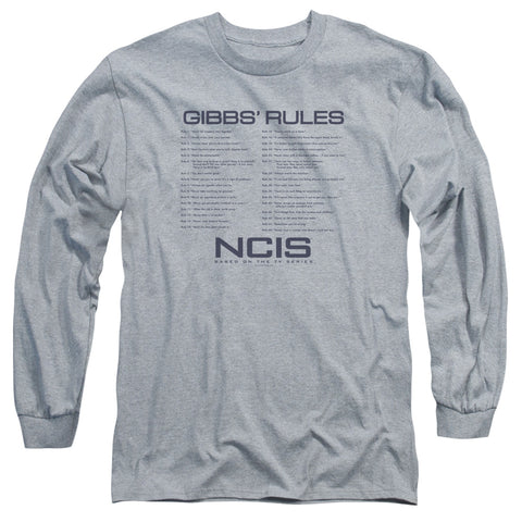 Ncis/gibbs Rules-l/s Adult 18/1-athletic Heather