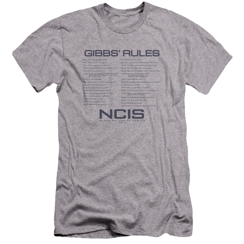 Ncis/gibbs Rules-premuim Canvas Adult Slim Fit 30/1-athletic Heather