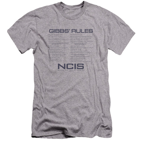 Ncis/gibbs Rules-premuim Canvas Adult Slim Fit 30/1-athletic Heather