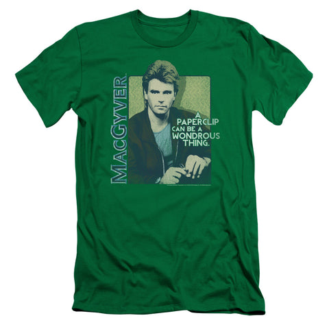 Macgyver/wonderous Paperclip-s/s Adult 30/1-kelly Green