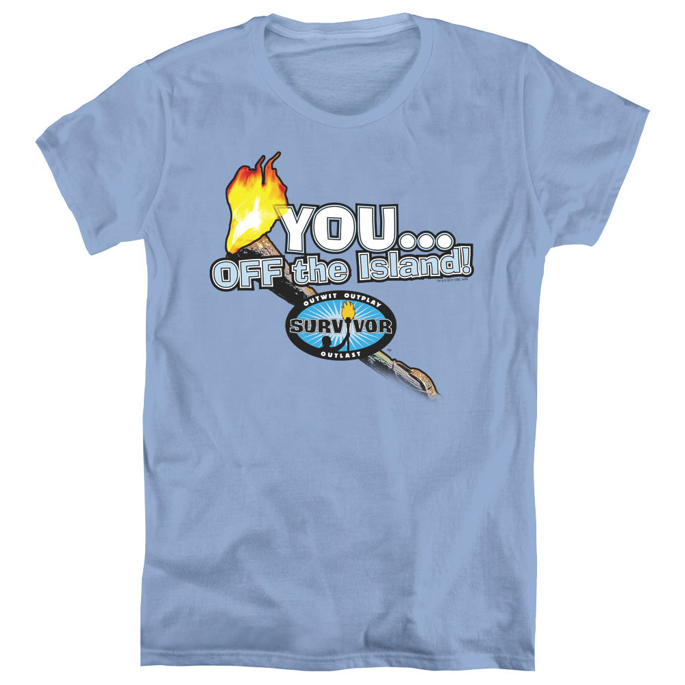 Survivor/you Off The Island - S/s Womens Tee - Carolina Blue