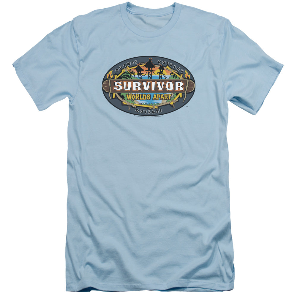 Survivor/worlds Apart Logo-s/s Adult 30/1-light Blue