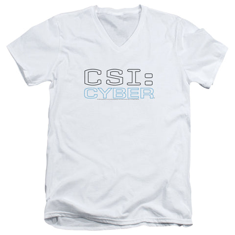 Csi: Cyber/logo-s/s Adult V-neck 30/1-white