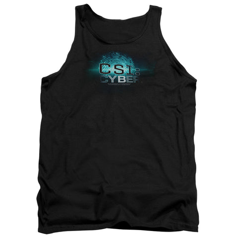 Csi: Cyber/thumb Print-adult Tank-black