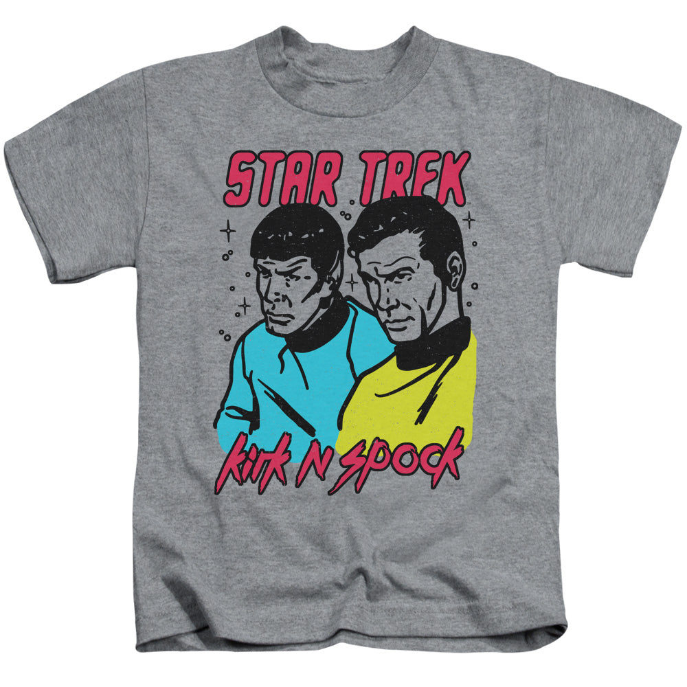 Star Trek/kirk N Spock-s/s Juvenile 18/1-athletic Heather