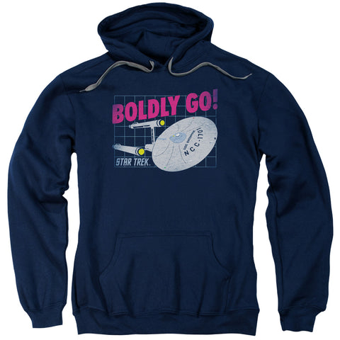 Star Trek/boldly Go-adult Pull-over Hoodie-navy