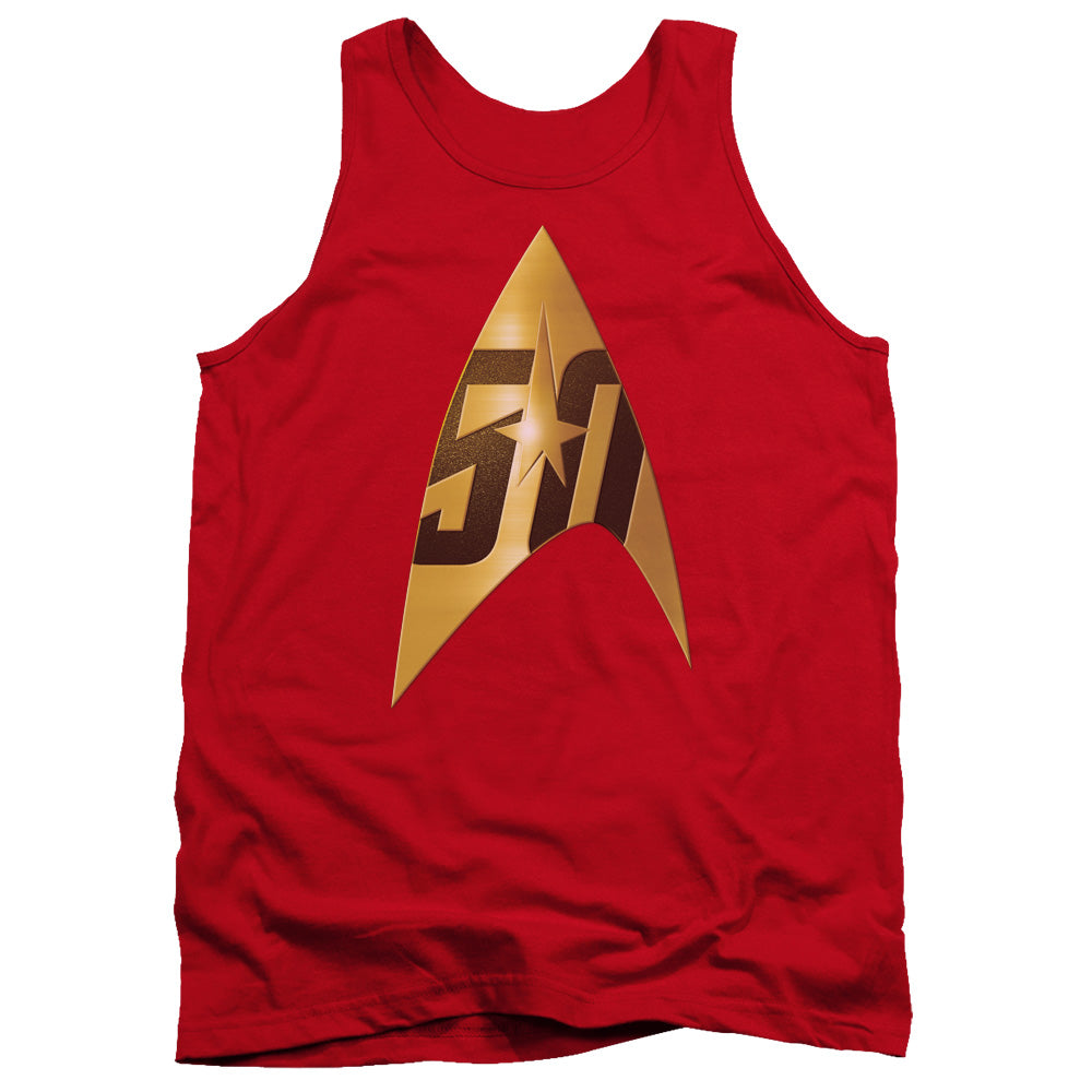 Star Trek/50th Anniversary Delta-adult Tank-red