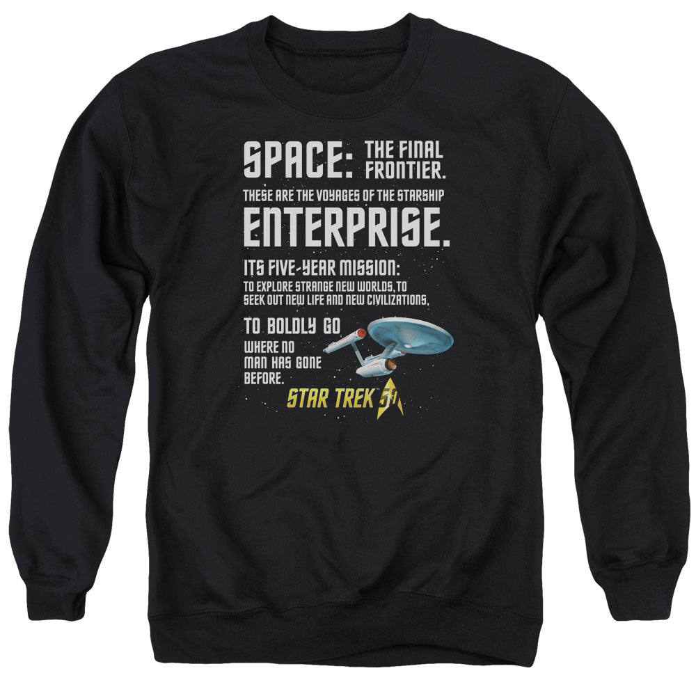 Star Trek/intro-adult Crewneck Sweatshirt-black