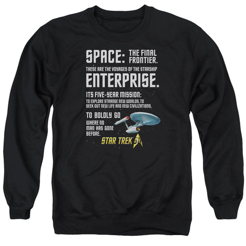 Star Trek/intro-adult Crewneck Sweatshirt-black