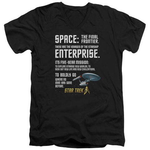 Star Trek/intro-s/s Adult V-neck 30/1-black