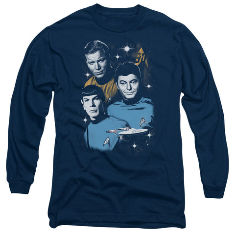 Star Trek/all Star Crew-l/s Adult 18/1-navy