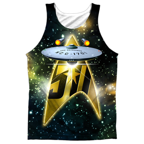 Star Trek/50th Ship-adult Poly Tank Top-white