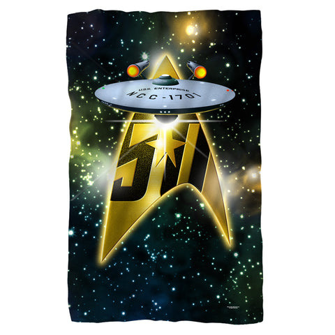 Star Trek/50th Ship-fleece Blanket-white