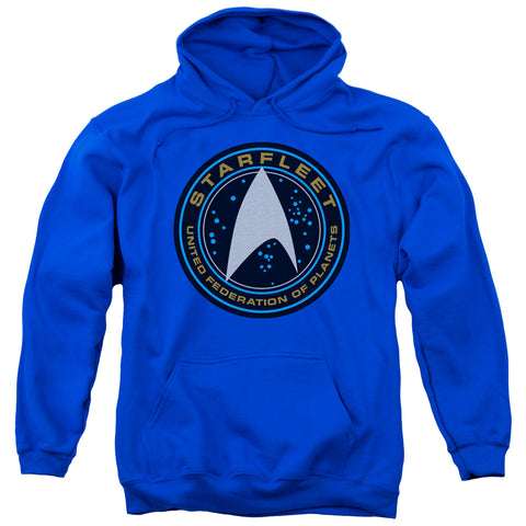 Star Trek Beyond/starfleet Patch-adult Pull-over Hoodie-royal Blue
