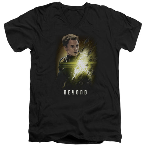 Star Trek Beyond/chekov Poster-s/s Adult V-neck 30/1-black
