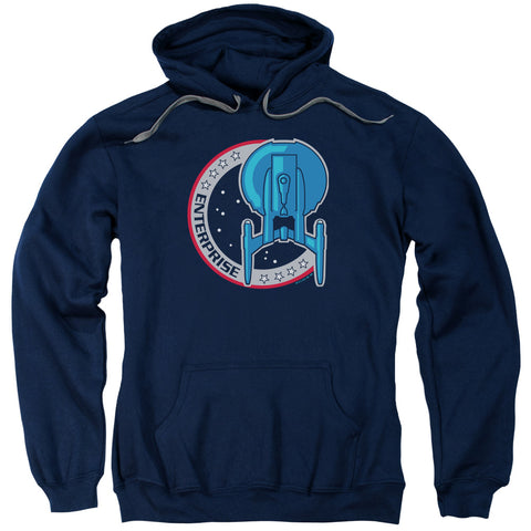 Star Trek/enterprise Patch-adult Pull-over Hoodie-navy