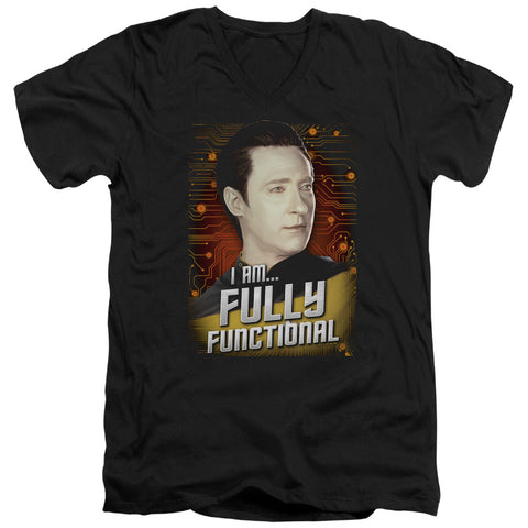 Star Trek/fully Functional-s/s Adult V-neck 30/1-black