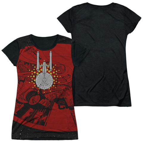 Junior Cap Sleeve 100% Poly Black Back