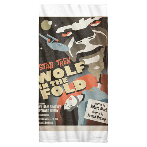 Star Trek/tos Episode 43-cotton Front / Poly Back Beach Towel-white