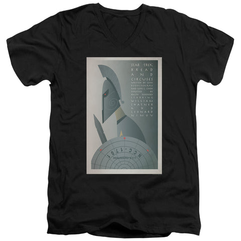 Star Trek/tos Episode 54-s/s Adult V-neck 30/1-black