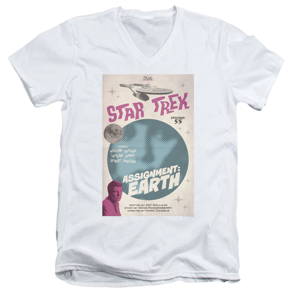 Star Trek/tos Episode 55-s/s Adult V-neck 30/1-white